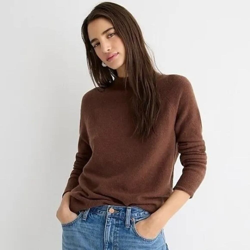 J.Crew Womens Sweater XXS Rollneck Supersoft Yarn‎ Top Brown Merino Wool Alpaca